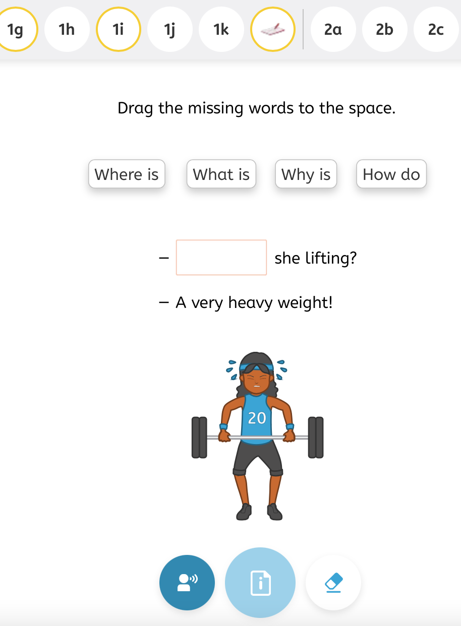 Explicación en inglés en Snappet sobre las question words